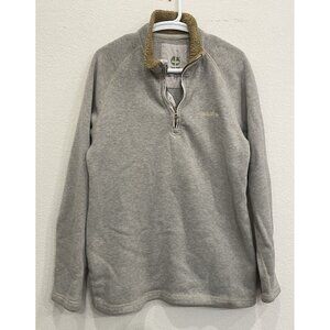 Timberland‎ Men's Sweatshirt XL Quarter Zip Pullover Sweater Gray Winter Outdoor